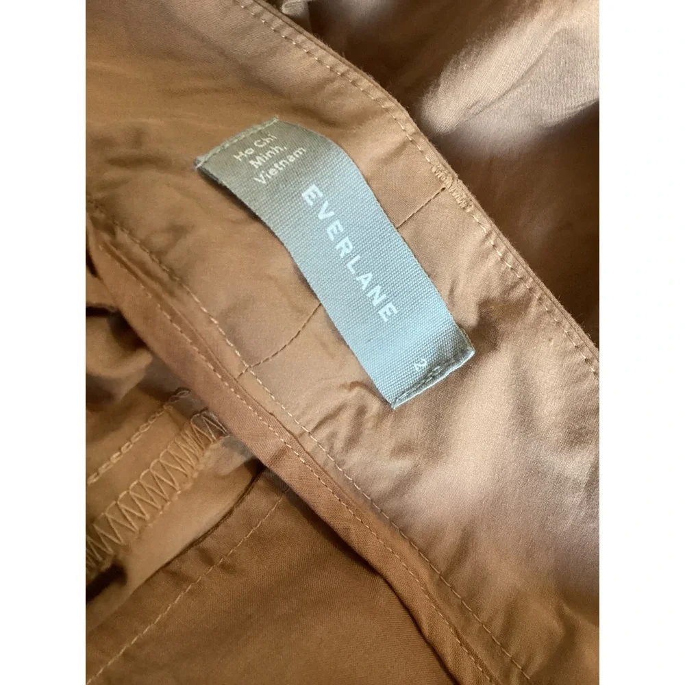 Everlane Women's Tan Paperbag Waist Trousers Pants Cotton Size 2